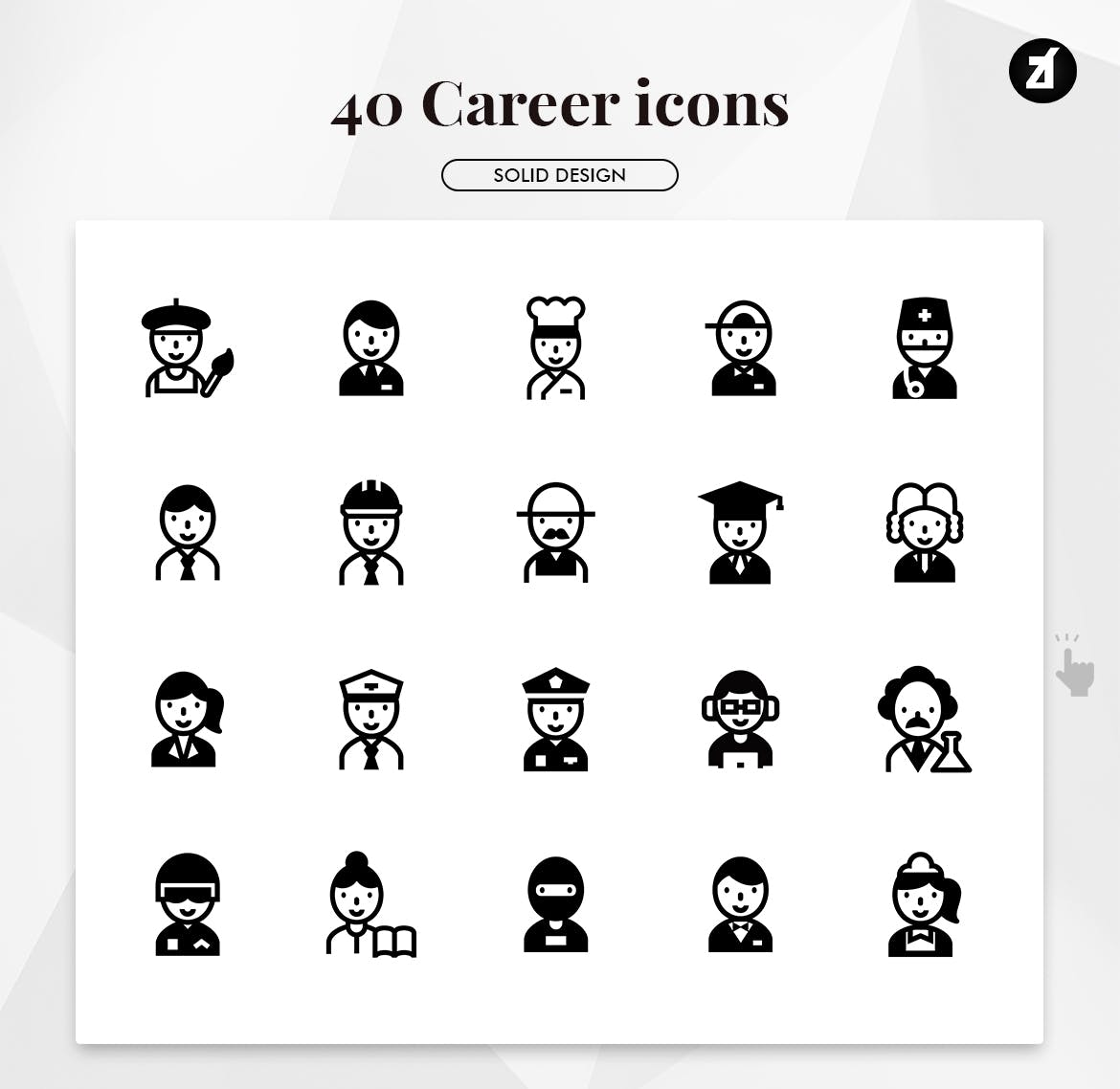 40个头像创意系列图标源文件下载40 Career minimal icons插图1