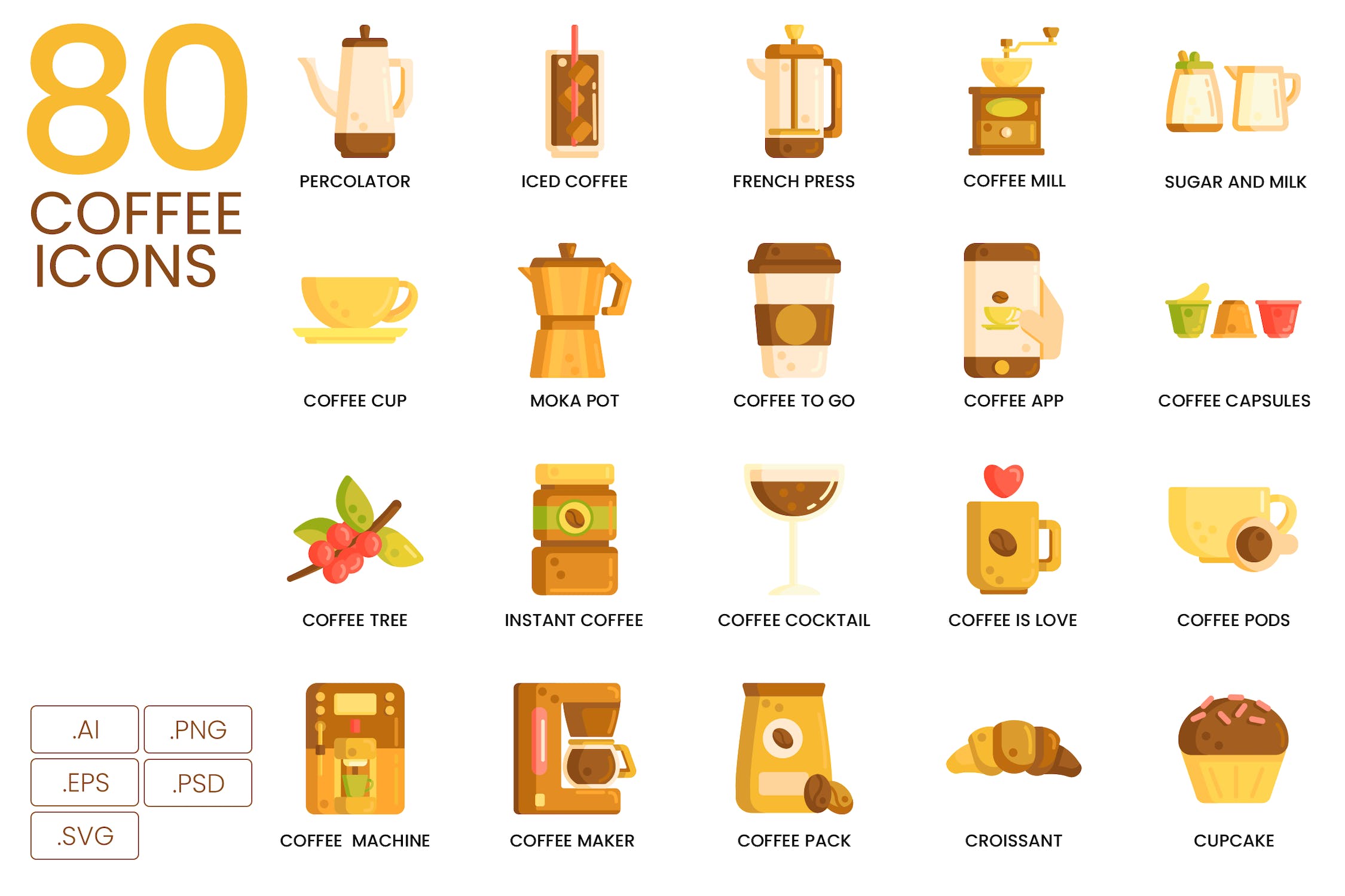 （大合辑）900+矢量图标源文件下载900+ Vector Icons Bundle Caramel Series插图1