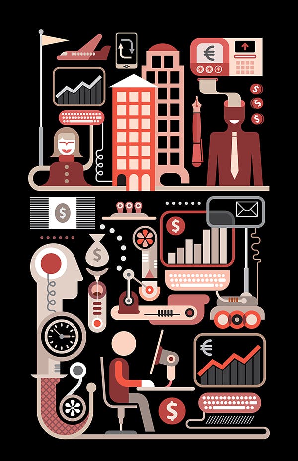 金融和商业场景矢量创意插图Finance and Business vector illustration插图1