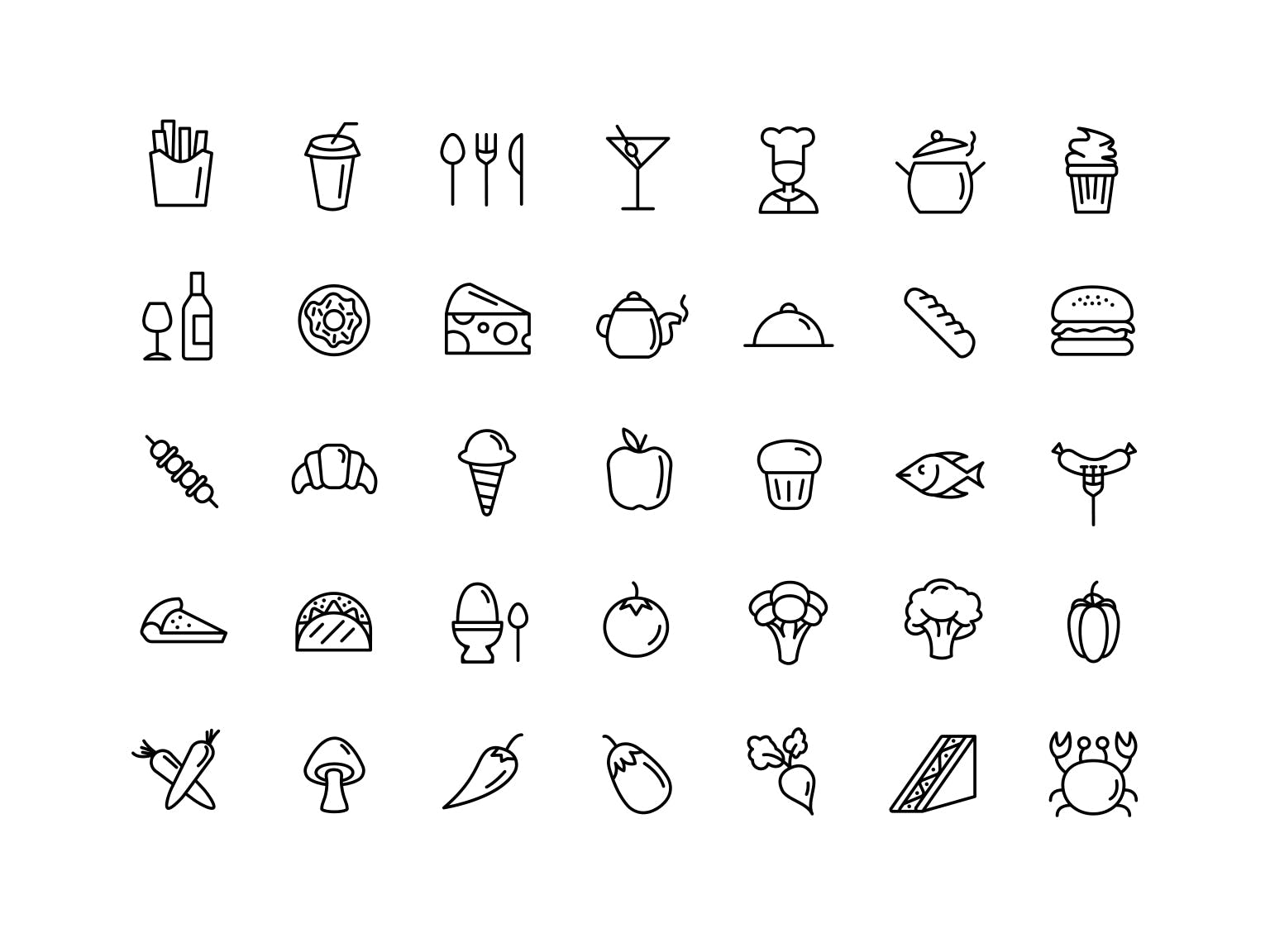 35个食品相关系列图标源文件下载Food Icons Pack插图1