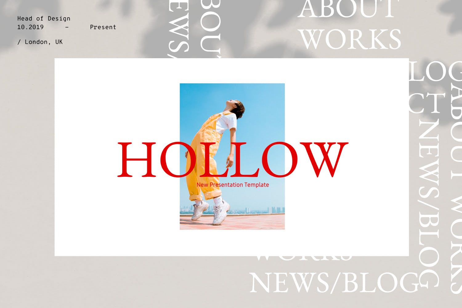 时尚杂志品牌主题宣讲PPT幻灯片模板Hollow Graphic Design Powerpoint插图1