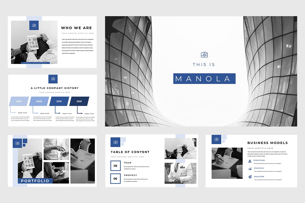 企业市场营销策划数据PPT幻灯片模板素材下载Manola Pitch Deck Keynote Presentation插图1
