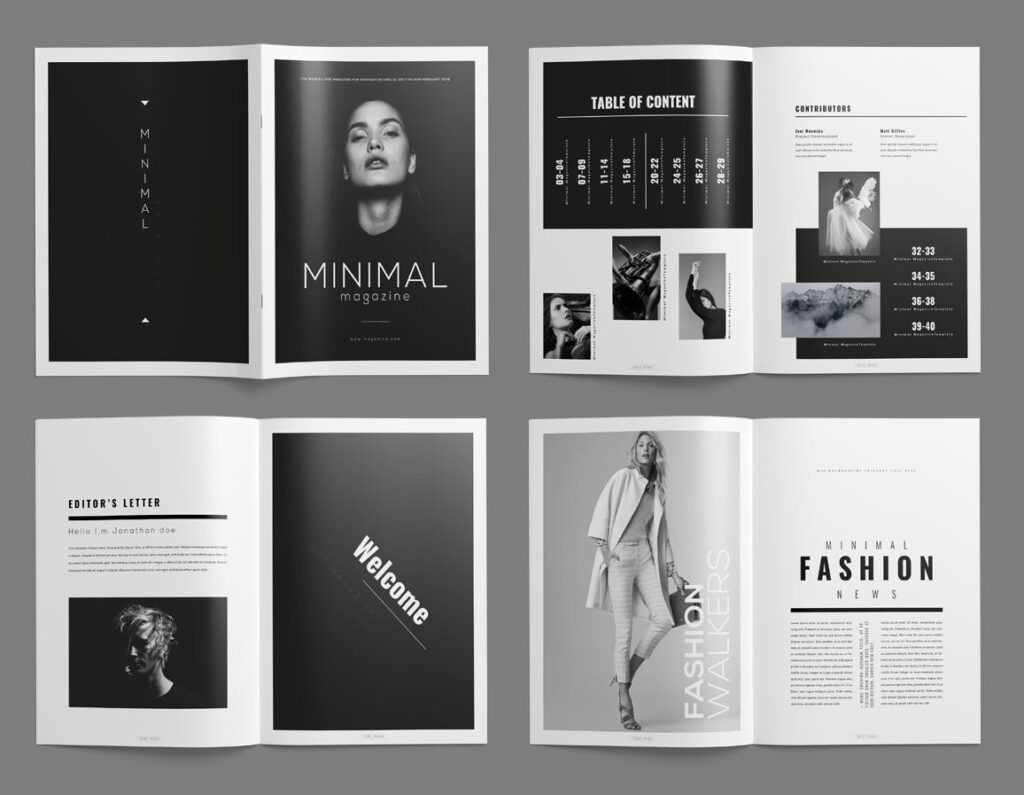 黑白简约大气时尚杂志风格模板Minimal Magazine插图2