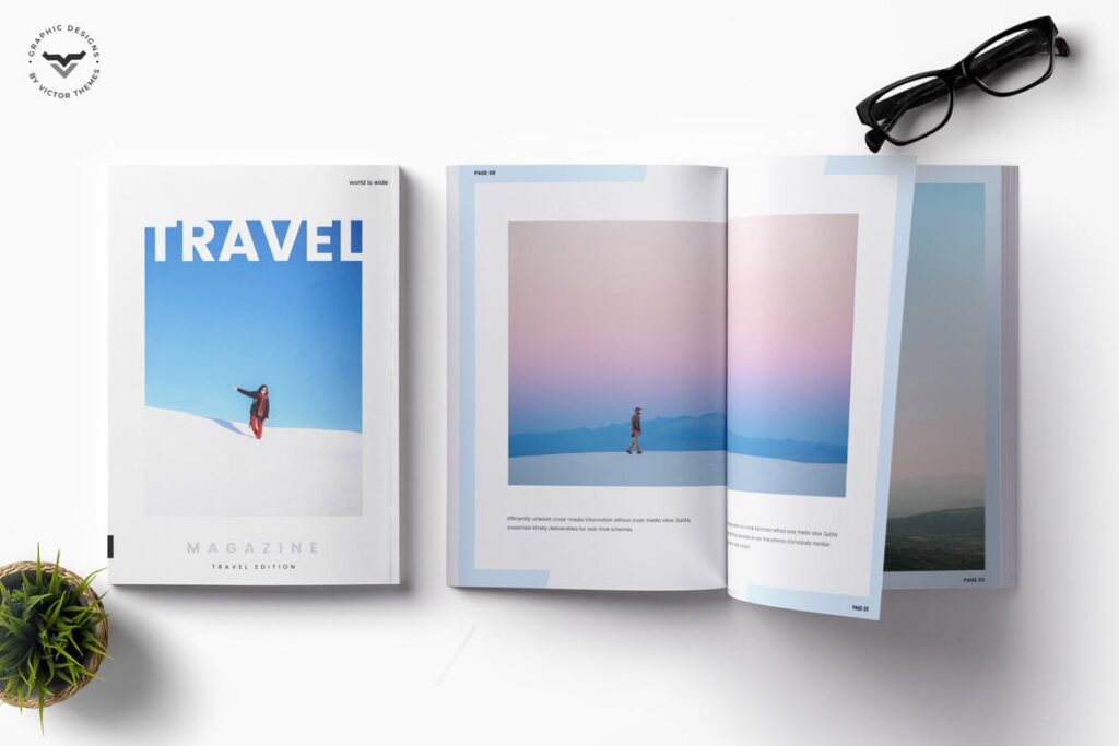 旅游主题/交通和评论杂志杂志模板Travel Magazine插图1