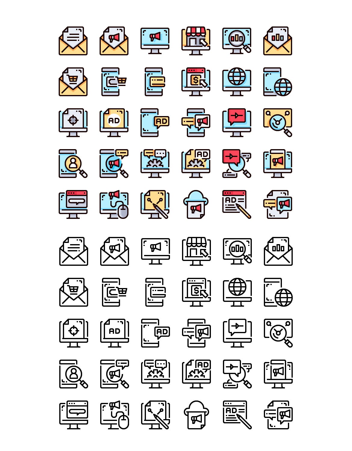 30广告图标套装矢量源文件下载30 Advertising Icon set插图2