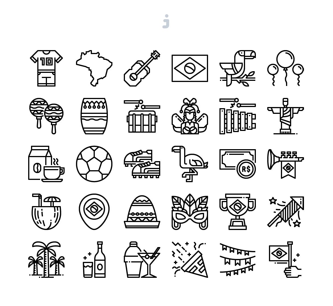 30个巴西球赛元素矢量图标源文件下载30 Brazil Element Icons插图2