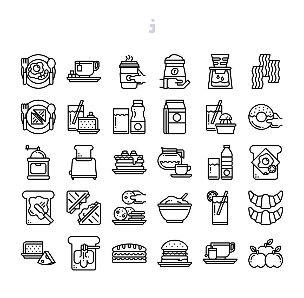 30个早餐图标30 Breakfast Icons插图2