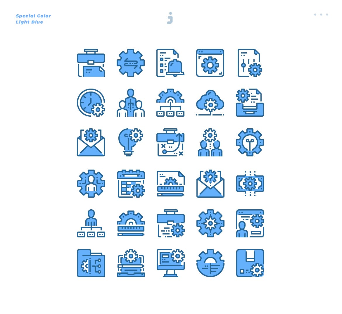  30个淡蓝色商业管理描边风系列图标源文件下载30 Business Management Icons Light Blue插图2