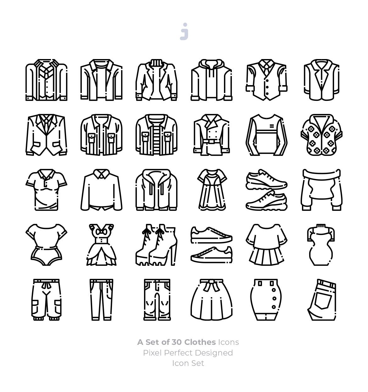 30个描边风服装图标源文件下载30 Clothes Icons插图2