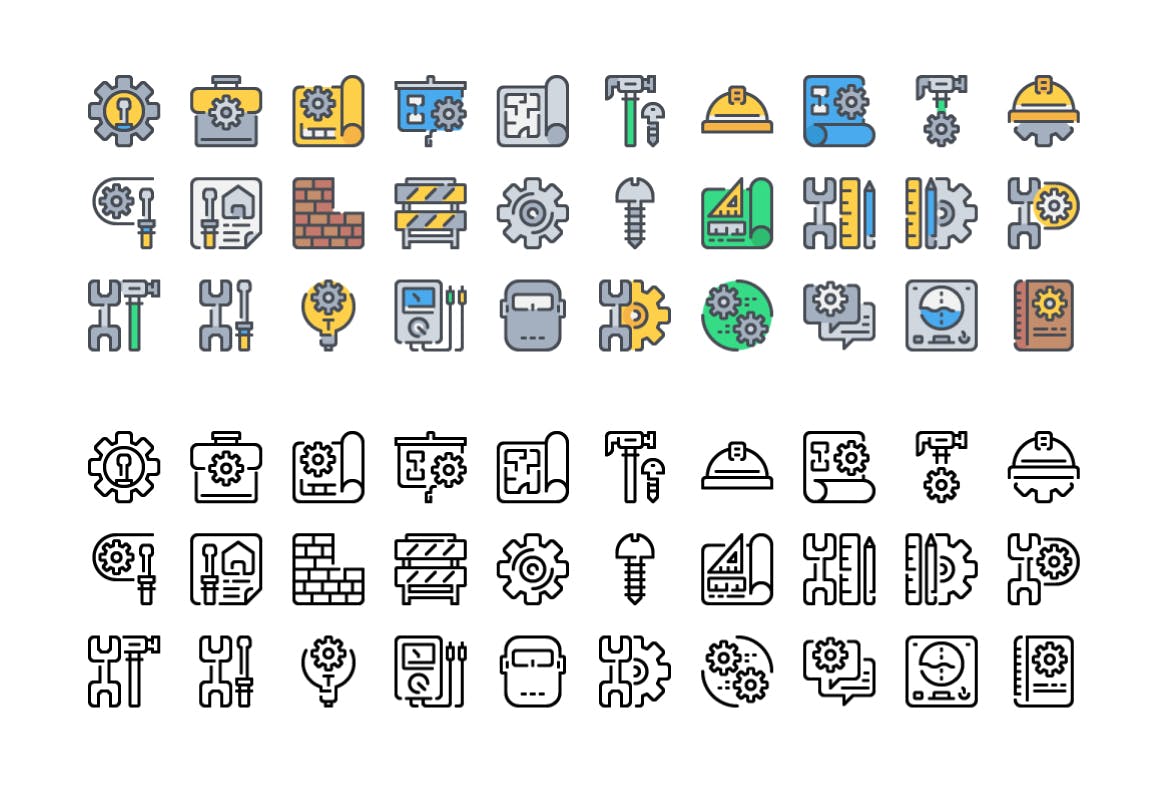 30个工程类创意图标源文件下载30 Engineering icon set插图2