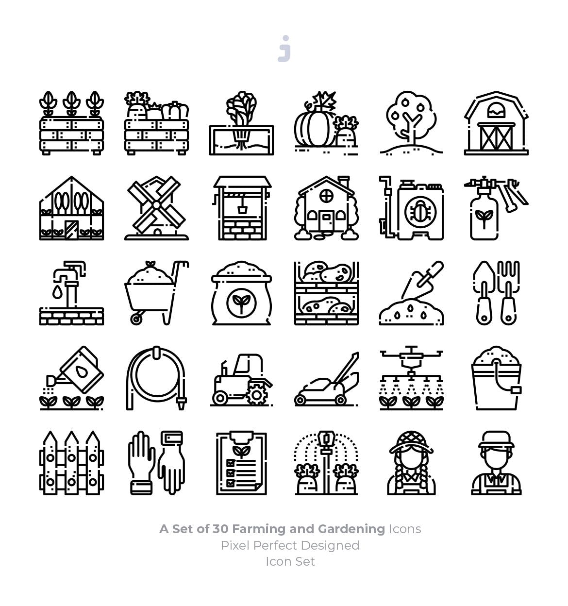 30个农业和园艺图标描边风图标原文件下载30 Farming and Gardening Icons Ynlgbm7插图2
