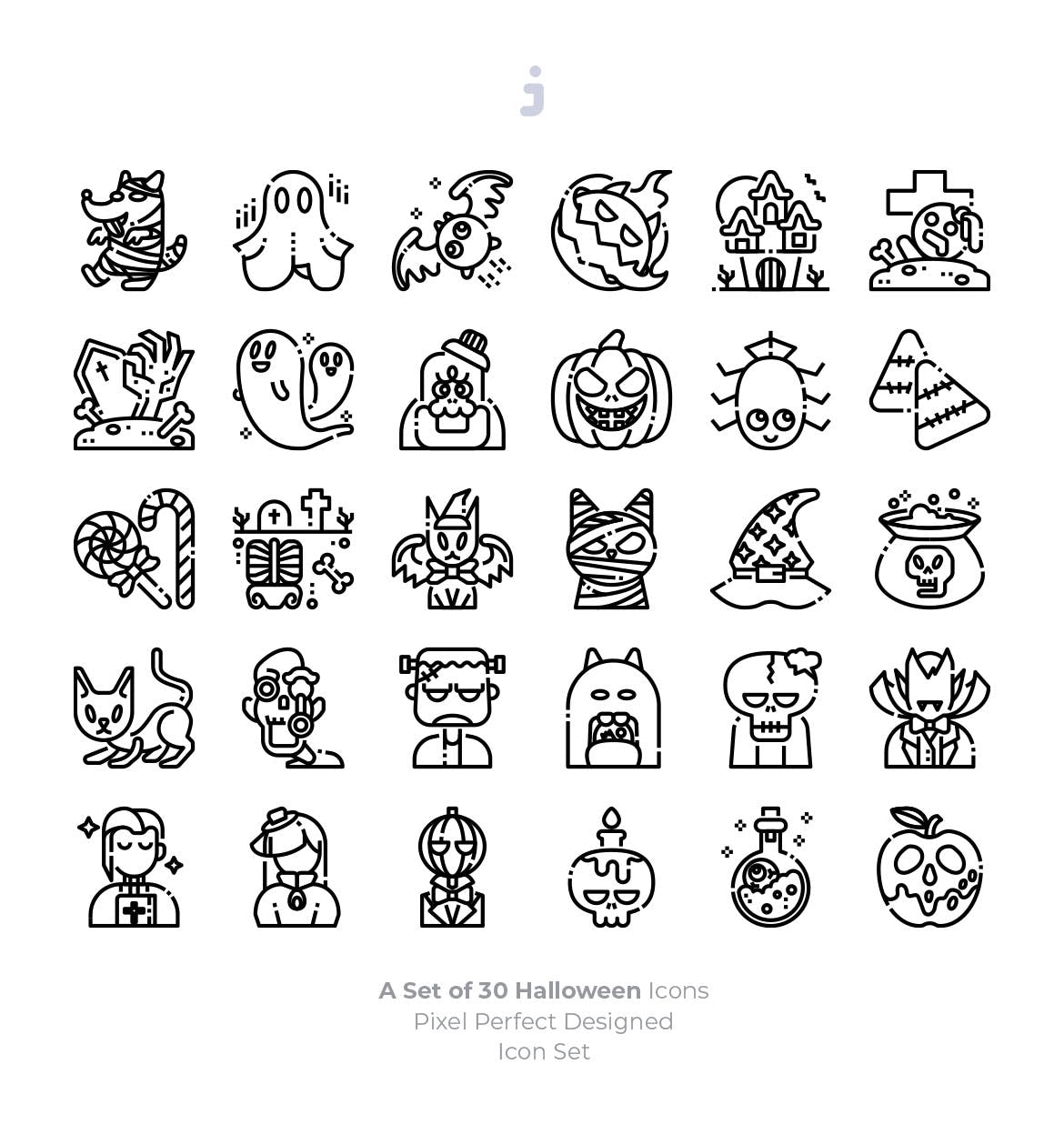30个创意万圣节描边风图标源文件下载30 Halloween Icons插图2