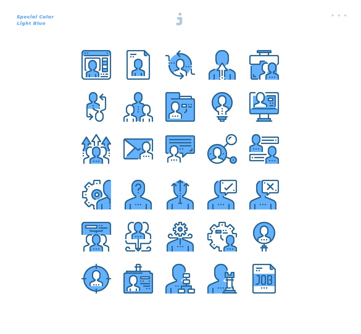  30个人力资源系列图标源文件下载30 Human resource Icons Light Blue插图2
