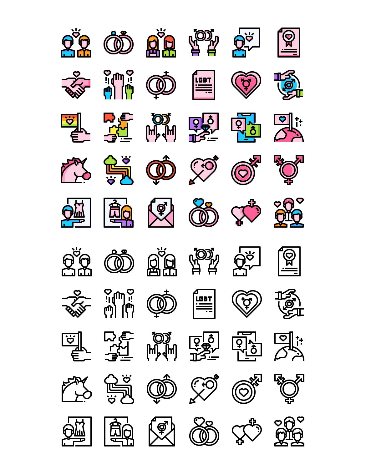 30个描边风情侣主题图标创意源文件下载30 LGBT Element Icons插图2
