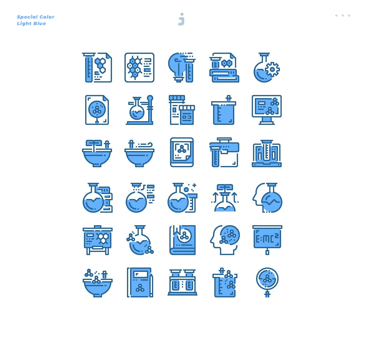 30个科学实验数据创意概念化图标源文件下载30 Science Icons Light Blue插图2
