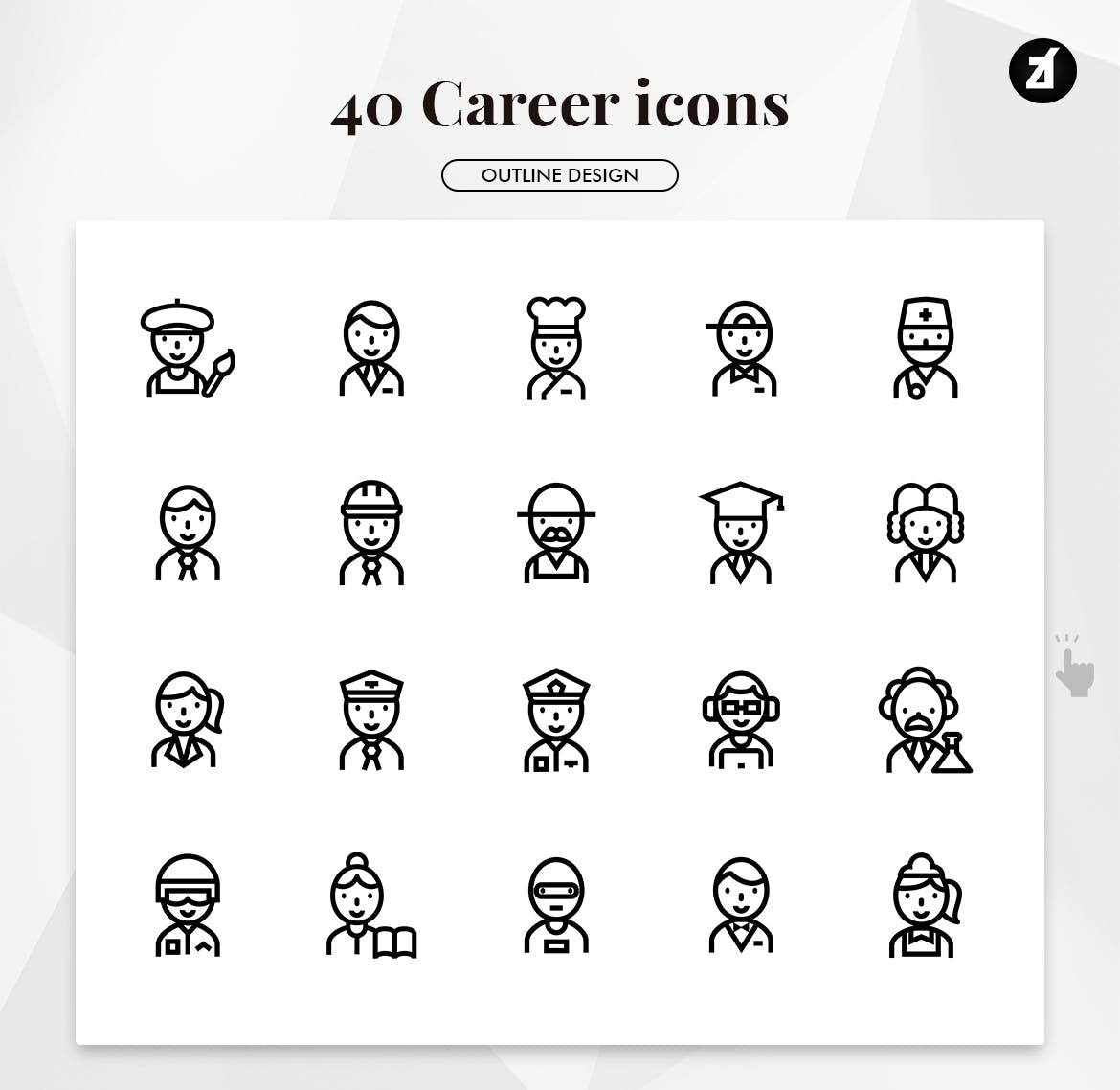 40个头像创意系列图标源文件下载40 Career minimal icons插图2