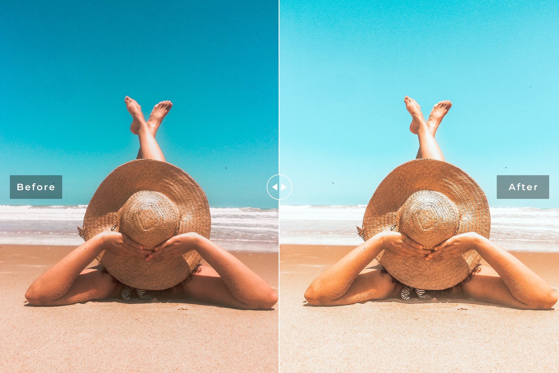 海滩色调的蓝色和白色温暖和明亮的色调后期调色滤镜LR预设Cancun Mobile Desktop Lightroom Presets插图2