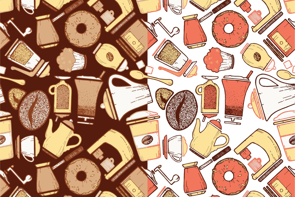 15个咖啡相关图标设置原文件下载Coffee icons & pattern插图2