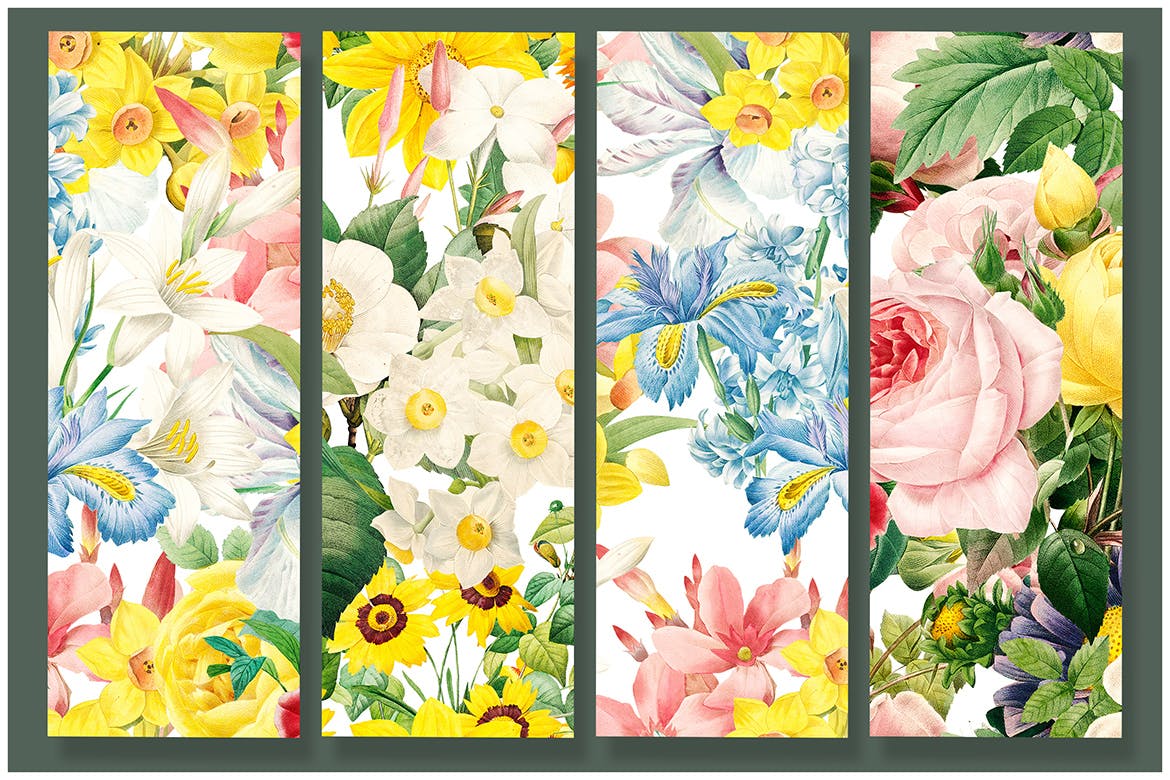 花卉图案合集服装装饰图案Colorful Flowers Clipart Collection插图2