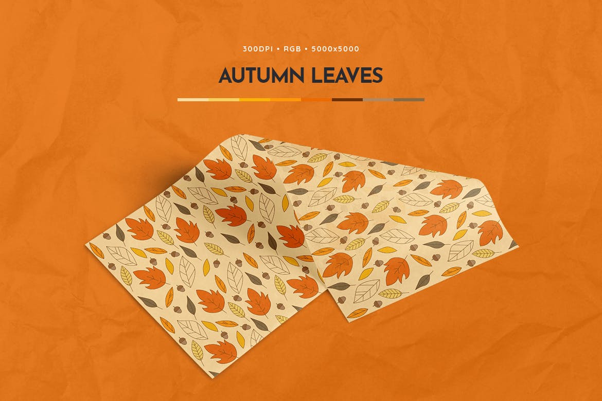 秋季叶子森林系纹理图案素材模板Hello Autumn Seamless Patterns插图2