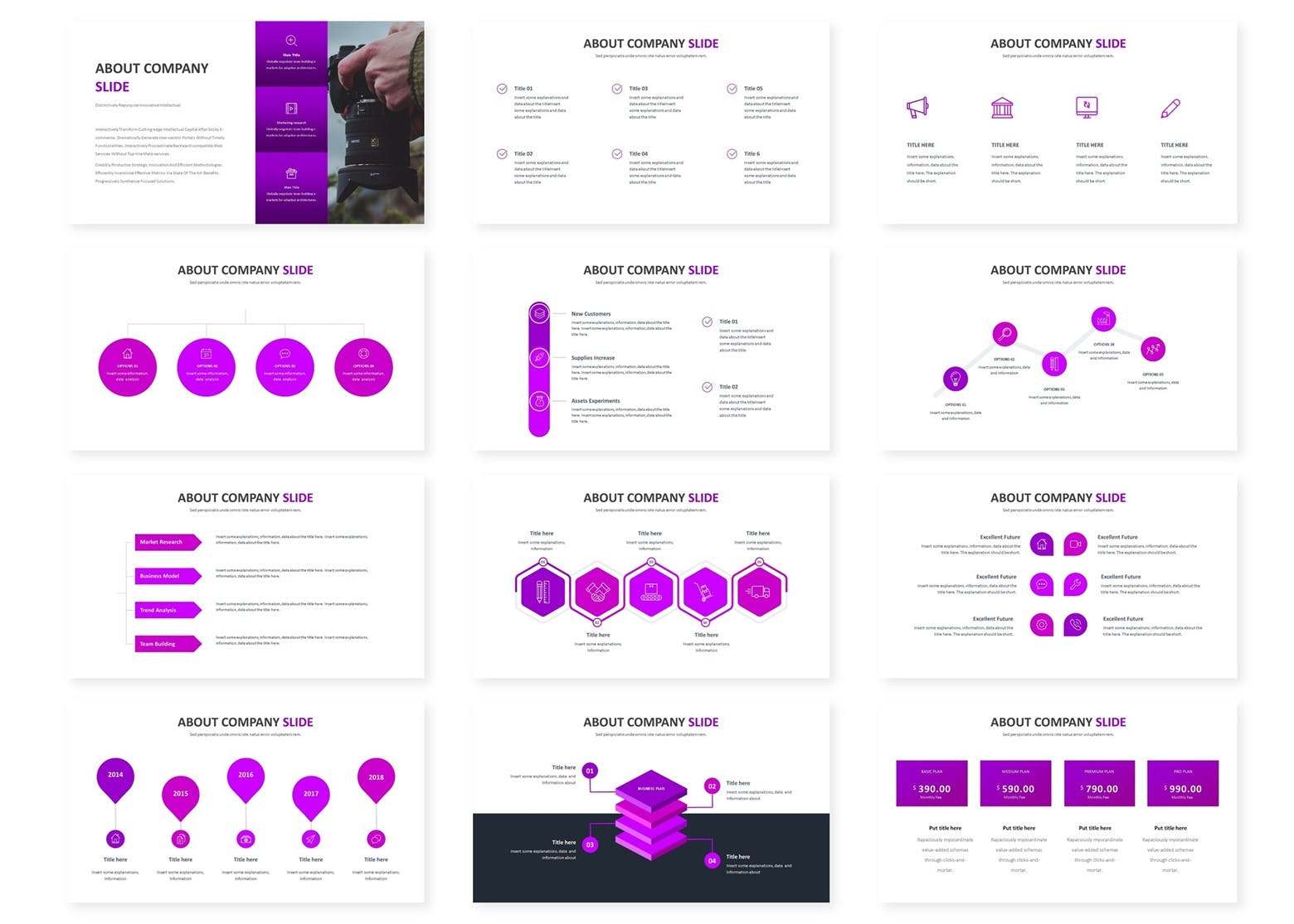 优雅高端紫色企业数据模版演示文稿Hexazor Keynote Template插图2