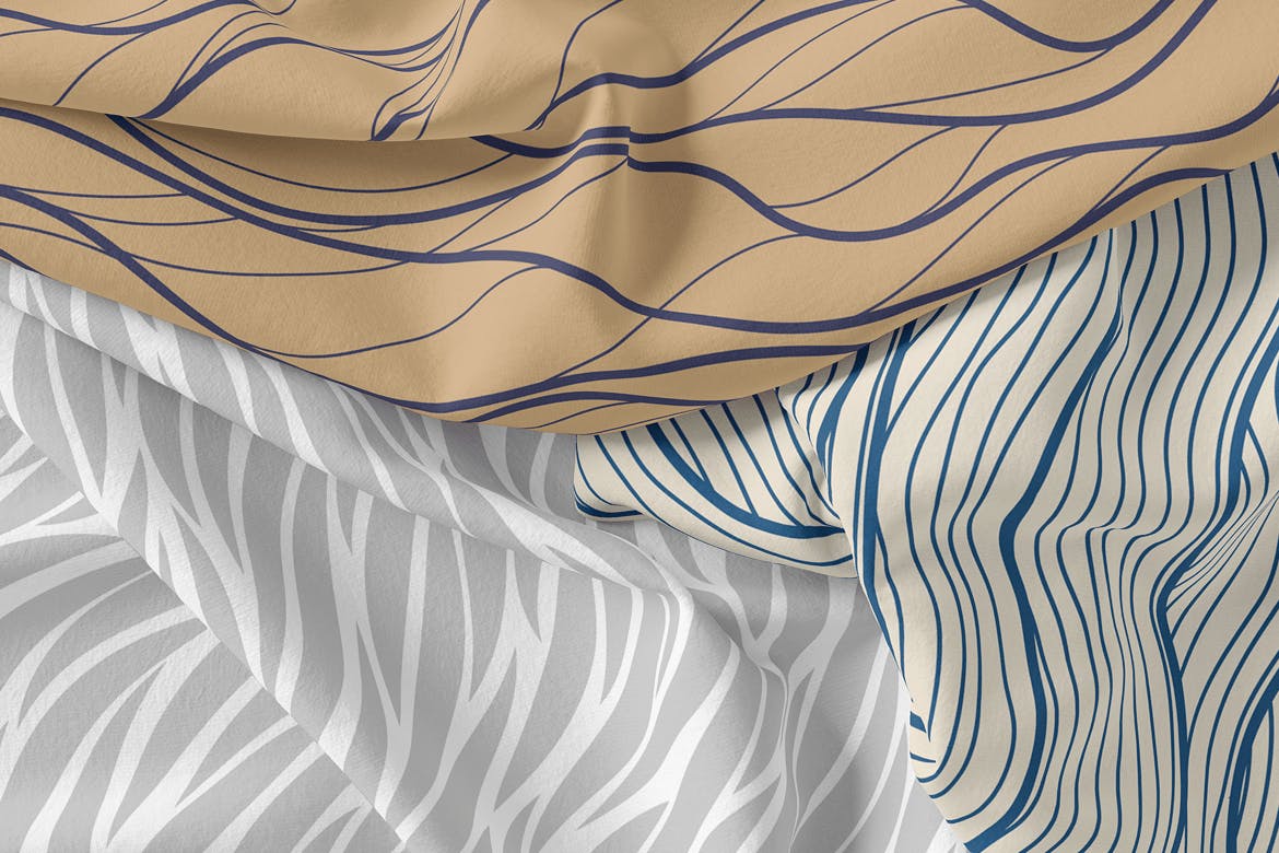 复古波浪条纹无缝图案Minimalist Waves Seamless Patterns插图2