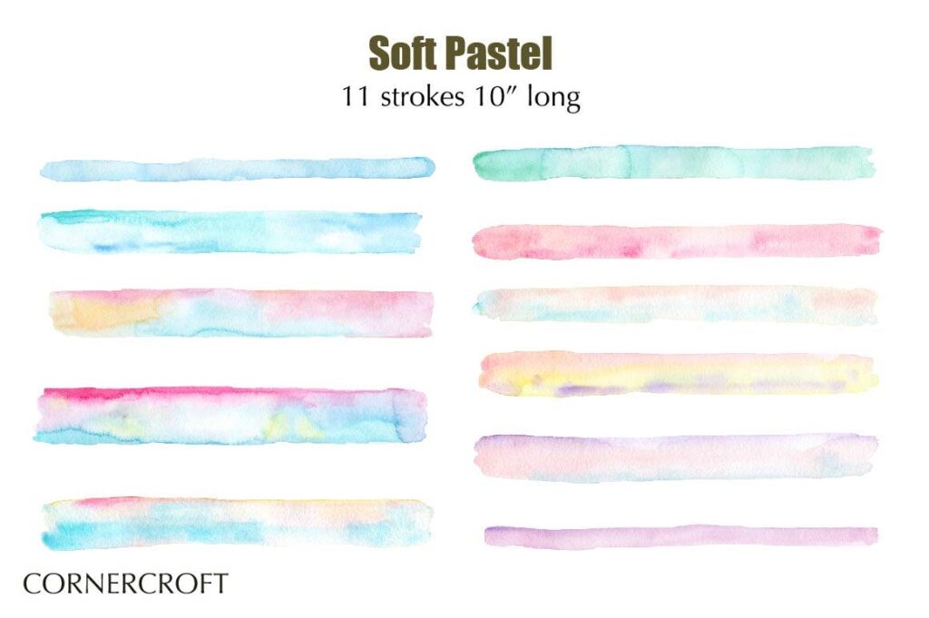 水彩笔触渐变纹理材质装饰Watercolor Texture Soft Pastel插图2