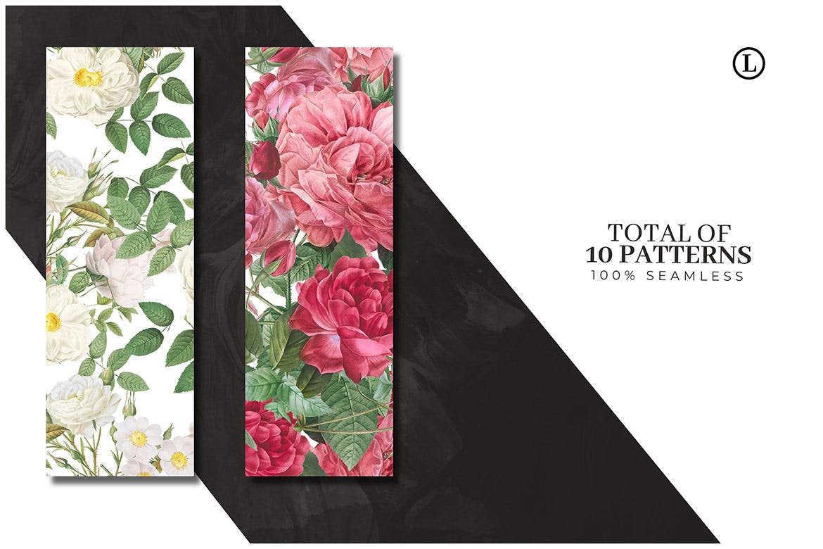 10个精致花卉图案纹理素材下载10 Colorful Flower Patterns插图2