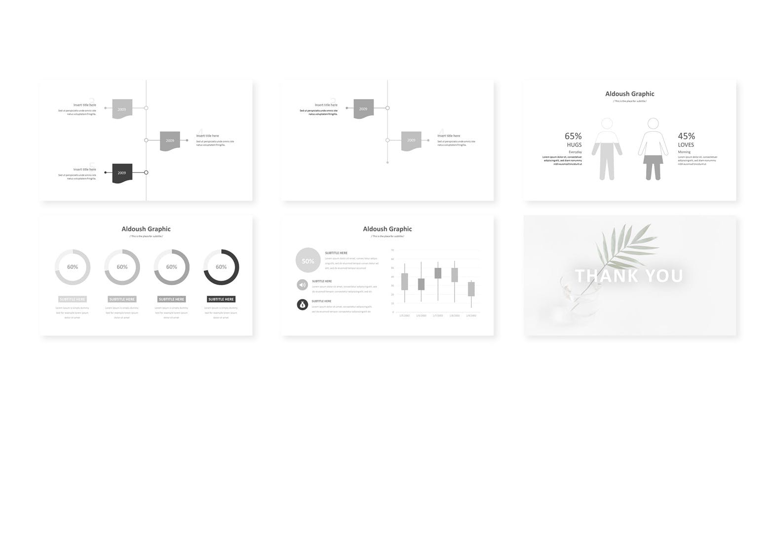 黑白风极致简洁风格PPT幻灯片模板Aldoush Powerpoint Template插图3