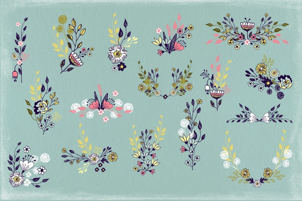 墙纸花卉装饰图案纹理下载Calm Flowers插图2