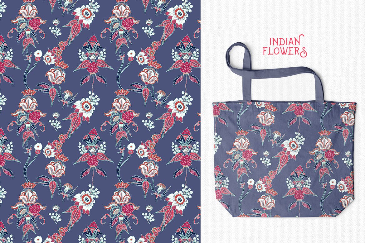印度花卉图案系列装饰图案抱枕布艺素材Indian Flowers Patterns插图3