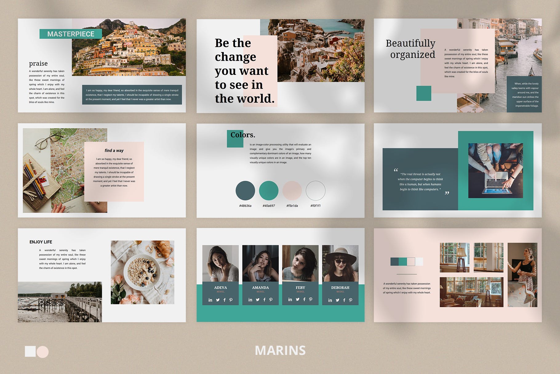 优雅简洁时尚多用途模板幻灯片下载Marins Google Slides插图3