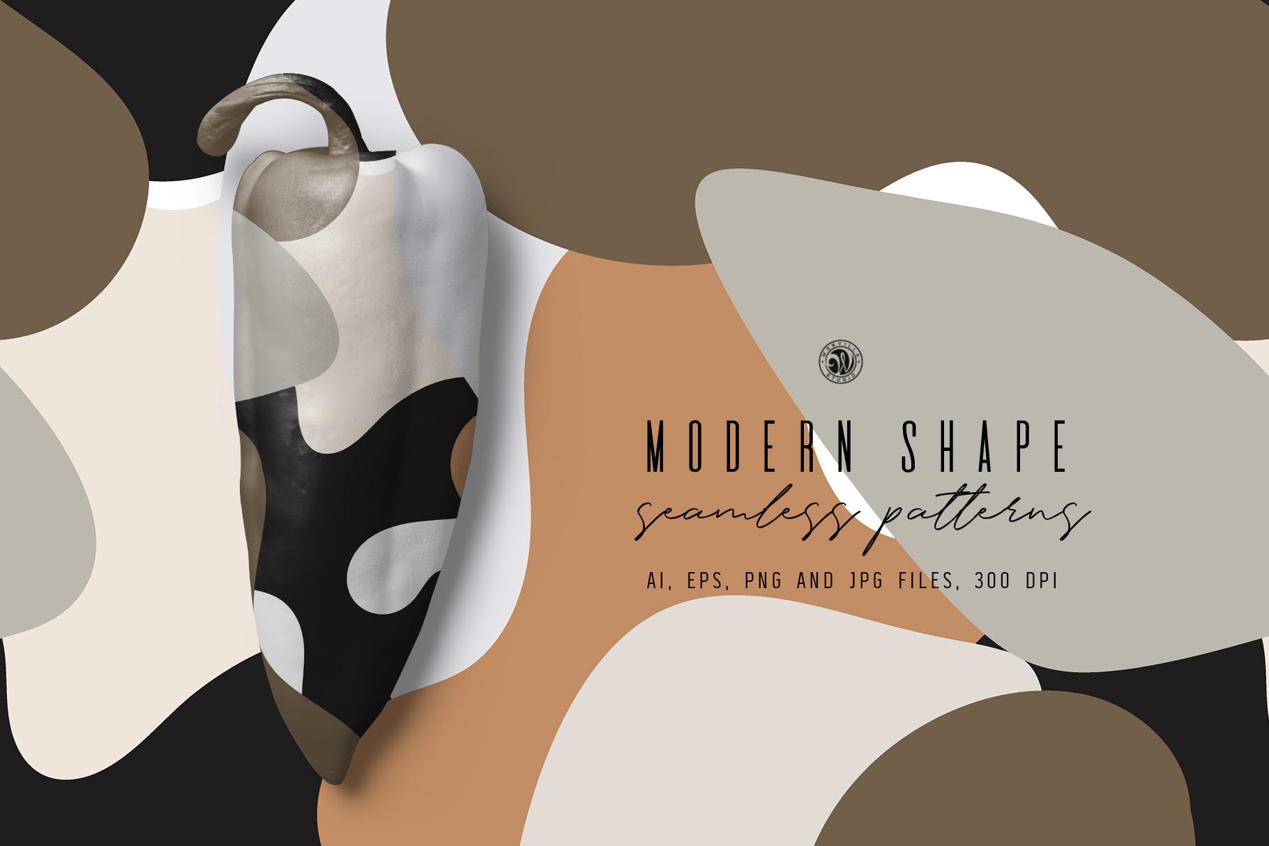 现代抽象几何形状创意装饰图案素材Modern Shape Patterns插图3