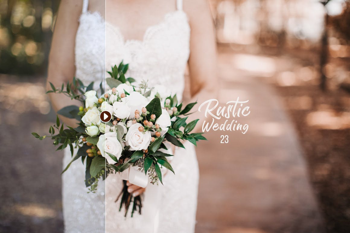 文艺婚纱摄影照片效果处理LR预设Rustic Wedding Presets for Lightroom Photoshop插图3