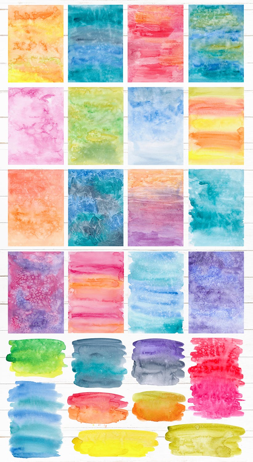 生动和明亮的水彩纹理Vivid & Bright Watercolor Textures插图3