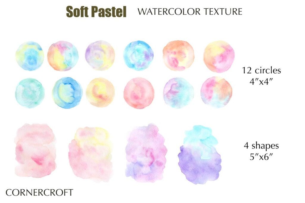 水彩笔触渐变纹理材质装饰Watercolor Texture Soft Pastel插图3