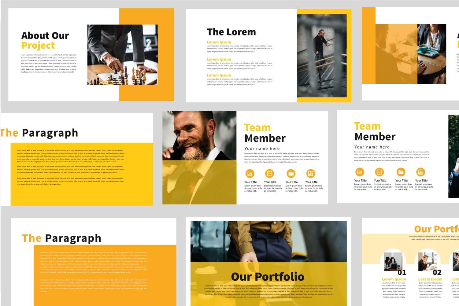 橙色系企业数据幻灯片模板下载Yellow Bussiness Powerpoint Template插图3