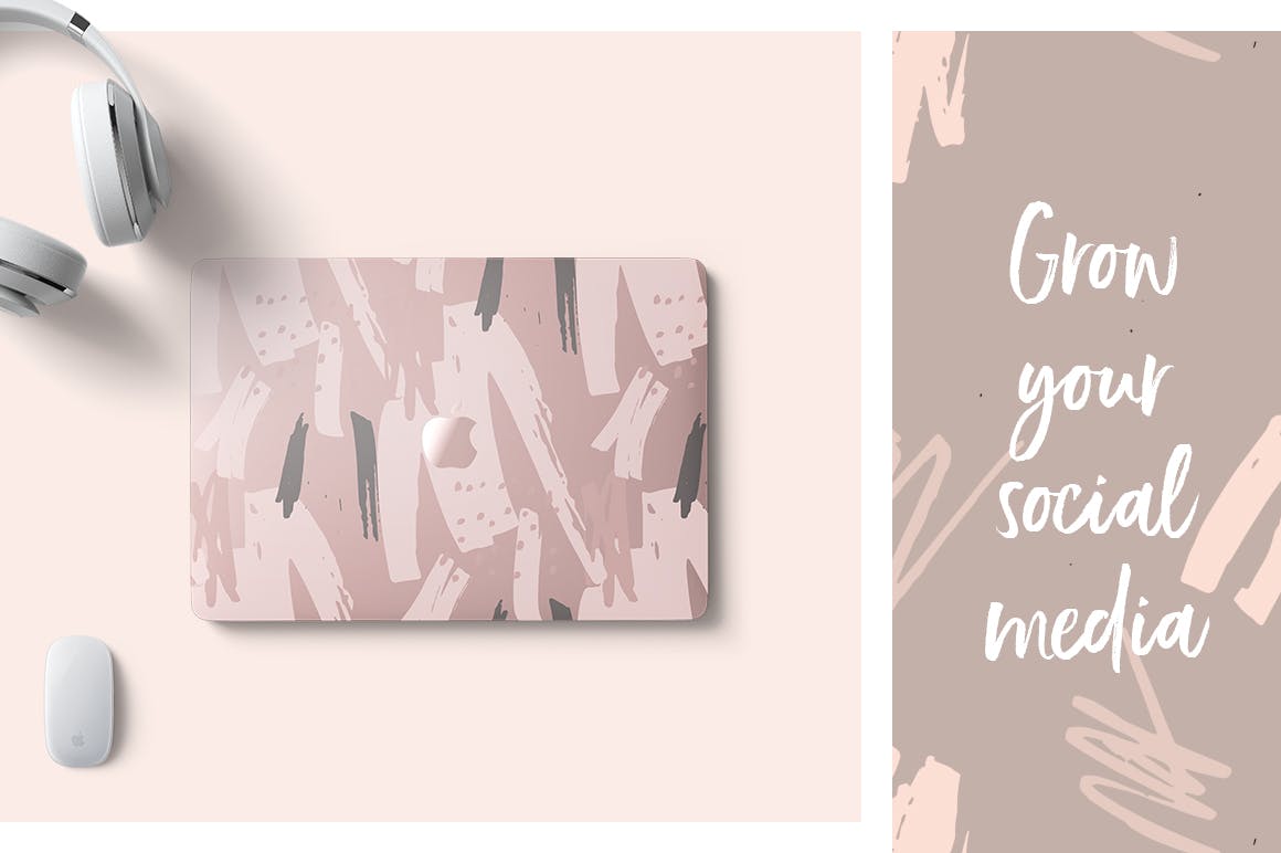 腮红粉红色系列装饰图案花纹素材Blush Crush Patterns Instagram Templates插图4