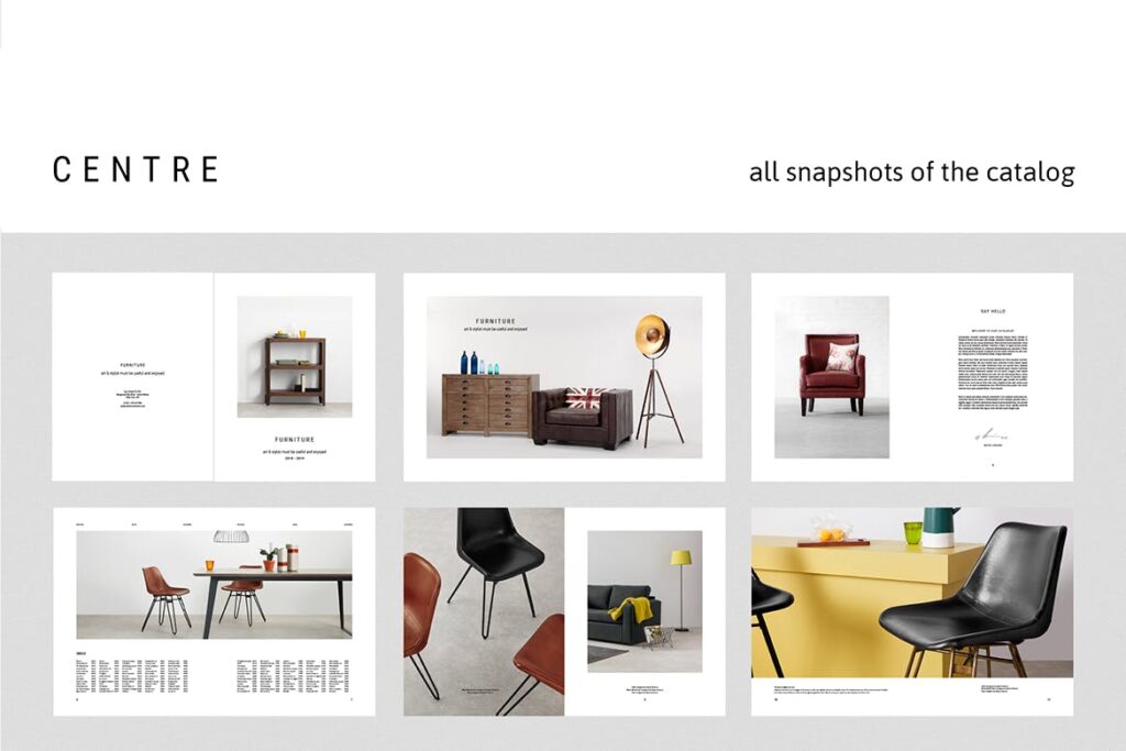 简约家居产品目录手册模板CENTRE  Furniture Catalog插图2