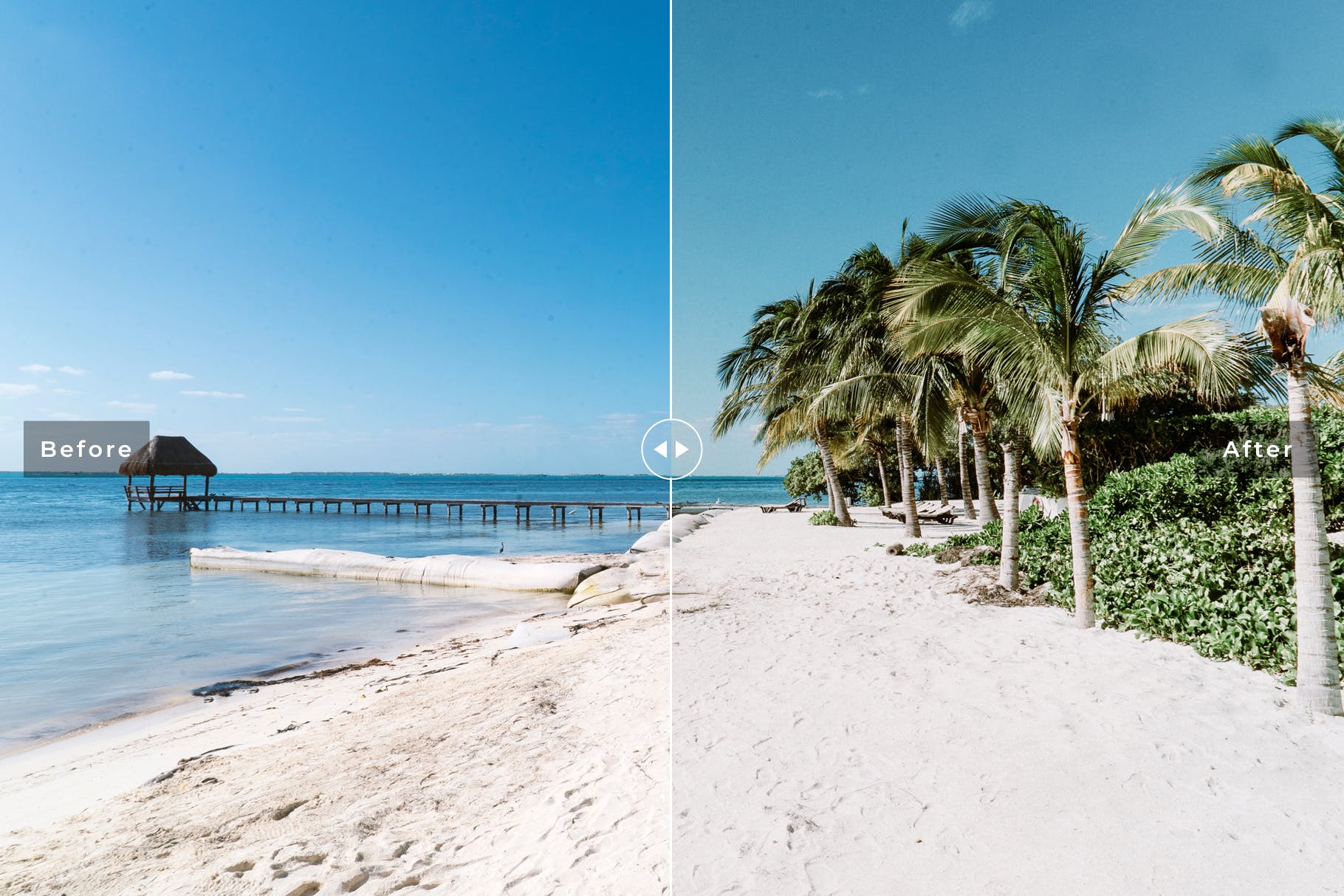 海滩色调的蓝色和白色温暖和明亮的色调后期调色滤镜LR预设Cancun Mobile Desktop Lightroom Presets插图4