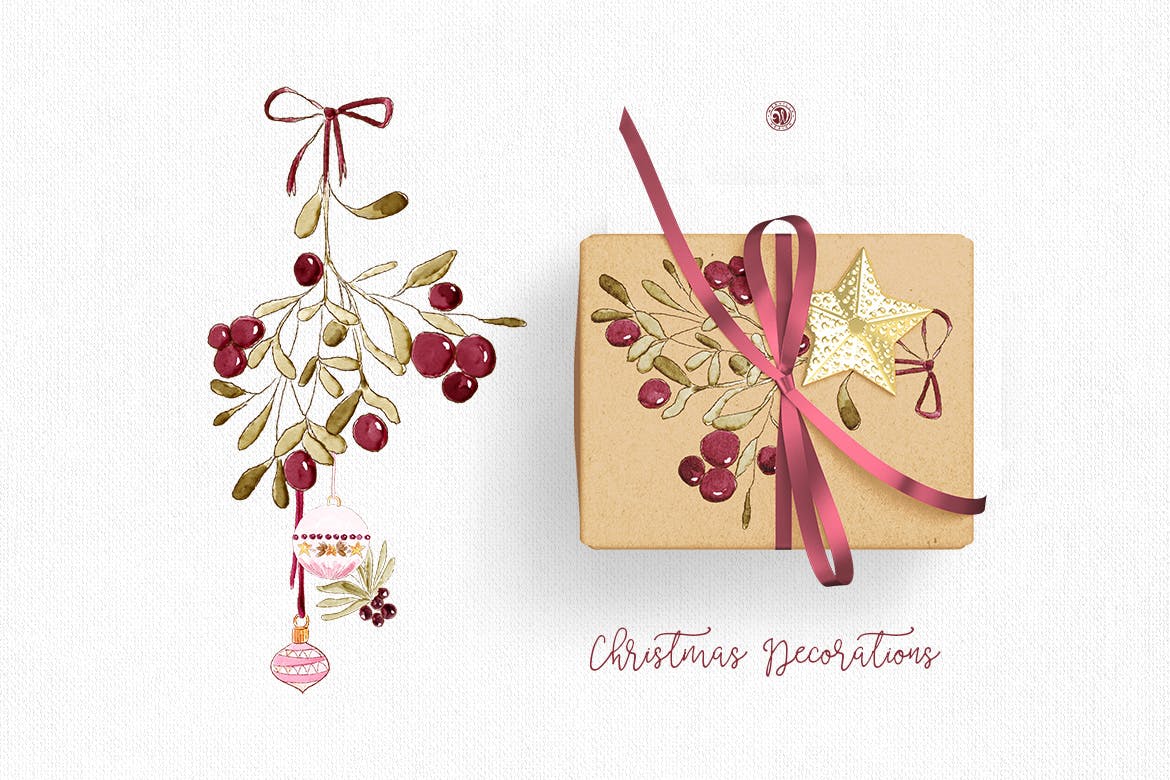 圣诞装饰素材图案纹理花卉图案纹理下载Christmas Decorations插图4