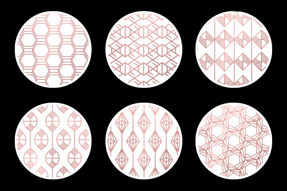 几何玫瑰金装饰图案品牌辅助图形应用案例Geometric Rosegold Pattern插图4