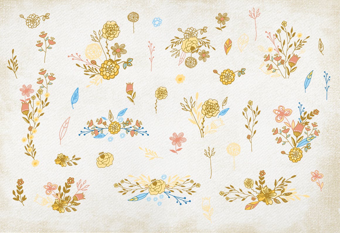 蜂蜜花卉图案纹理素材植物图案纹理下载Honey Flowers插图4
