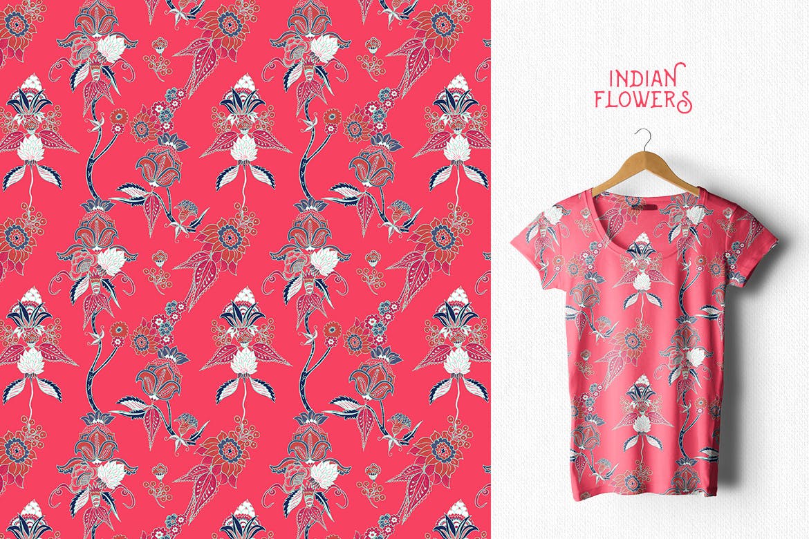 印度花卉图案系列装饰图案抱枕布艺素材Indian Flowers Patterns插图4