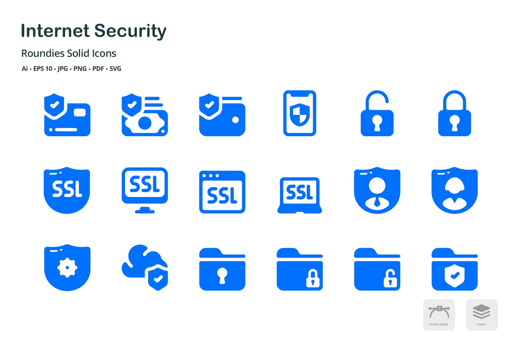 网络安全类图标源文件下载Internet Security Roundies Solid Glyph Icons插图4