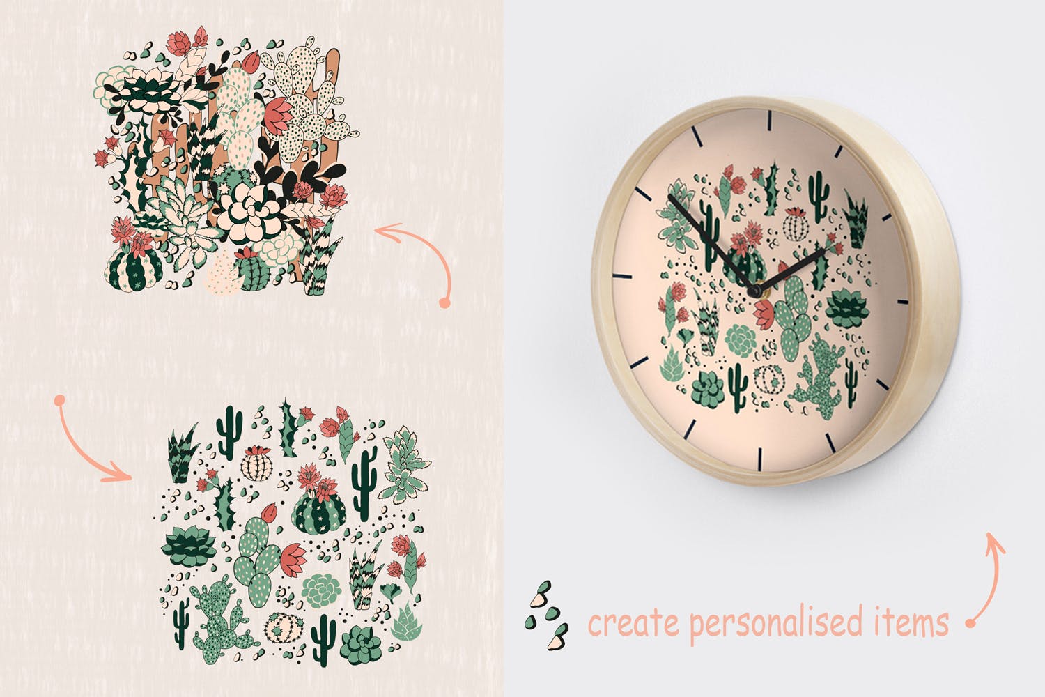 肉质植物轮廓创意图形图案模板素材下载Succulents 8XR2UZ插图4