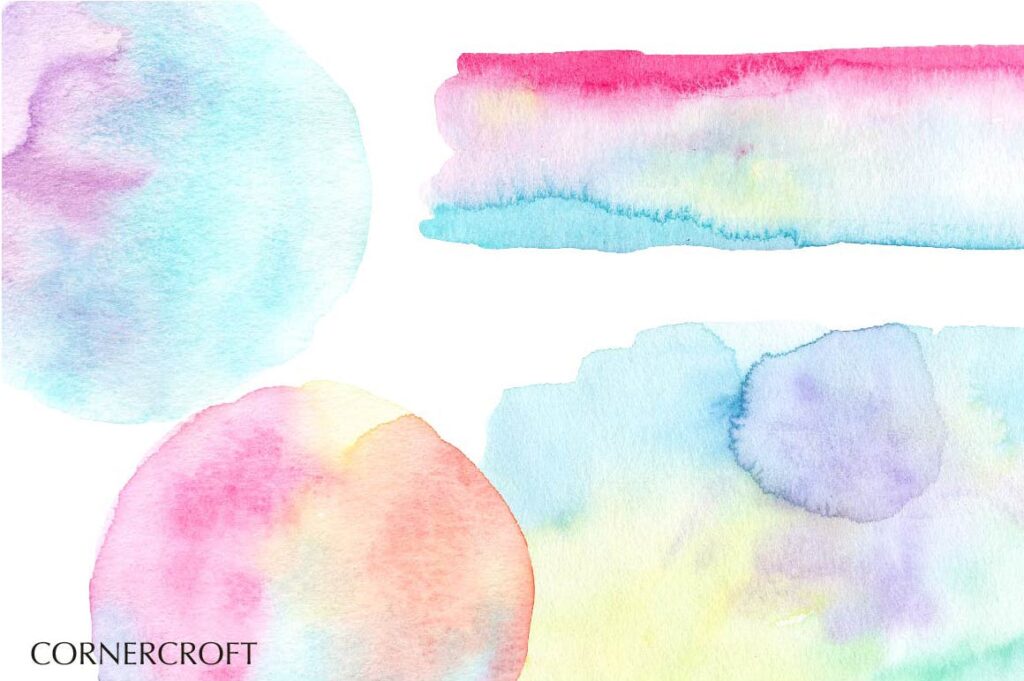 水彩笔触渐变纹理材质装饰Watercolor Texture Soft Pastel插图4