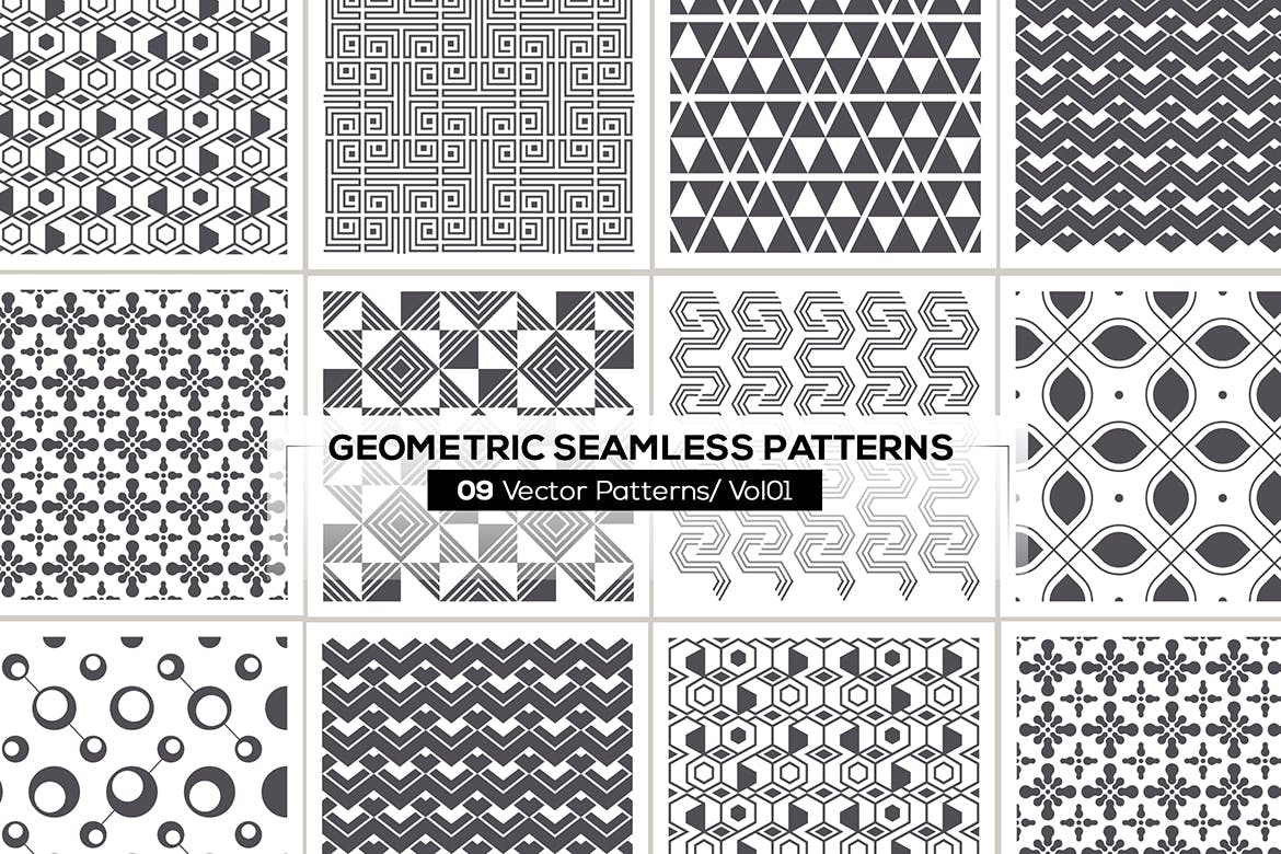 几何创意图案食品类包装图案纹理09 Geometric Seamless Patterns插图5