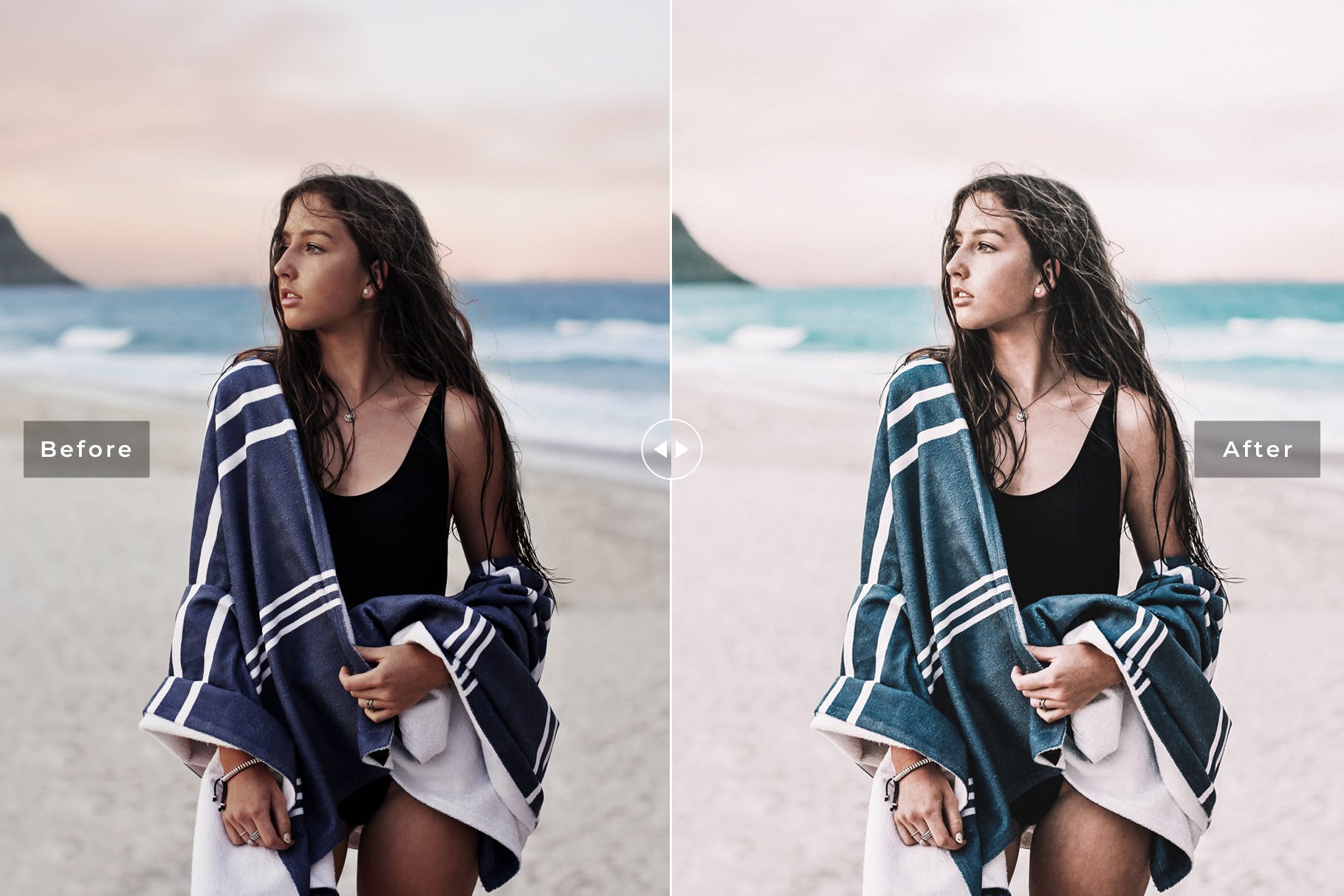 海滩色调的蓝色和白色温暖和明亮的色调后期调色滤镜LR预设Cancun Mobile Desktop Lightroom Presets插图5