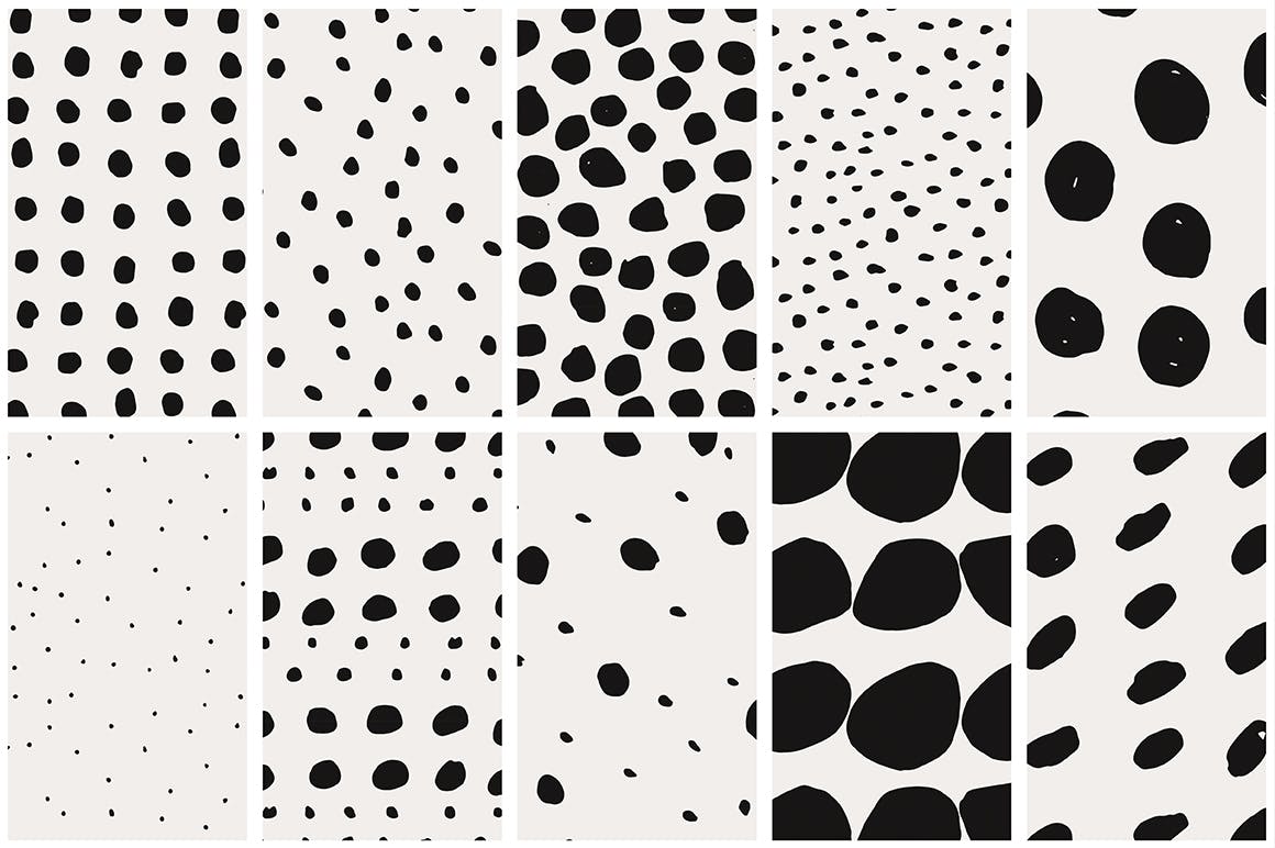 企业品牌辅助图案水墨杂点素材Dots Spots Seamless Patterns插图4